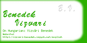 benedek vizvari business card